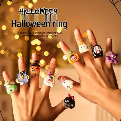 Handgefertigte Kürbisringe - Halloween-Geschenke für Kinder