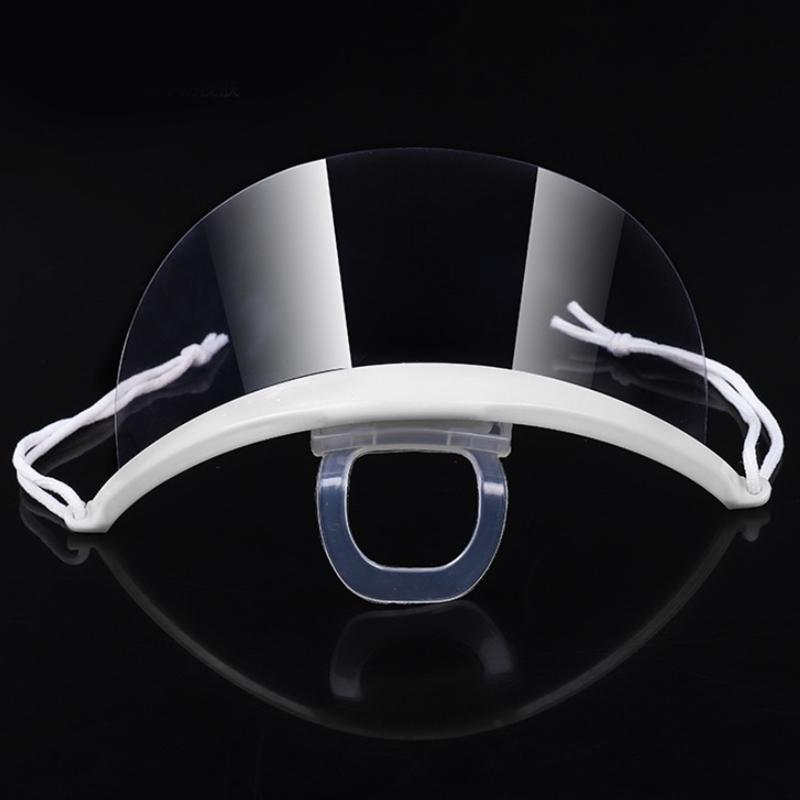 20Pcs Clear Plastic Catering Mask Hotel Beauty Chef Waiter Protective Mask Reusable Visible Splash Proof Mask