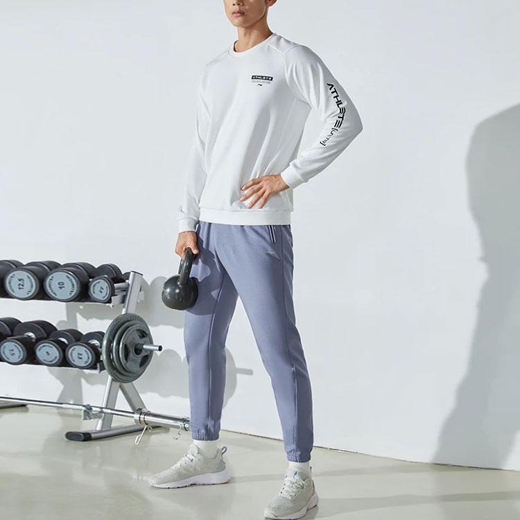 Li Ning Plain Logo Zipper Pocket Cuffed Sports Pants Men bottoms Stone-Gray AKLRF63-3