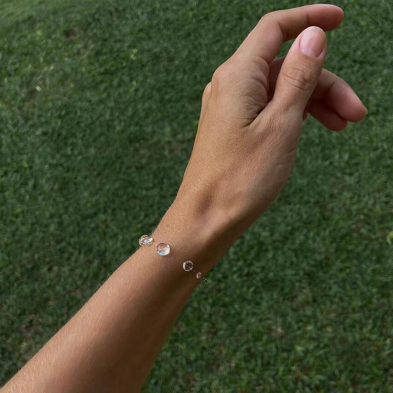 New Fashion Minimalist Transparent Crystal Dewdrop Earrings Niche High-End Unique And Versatile Clavicle Chain
