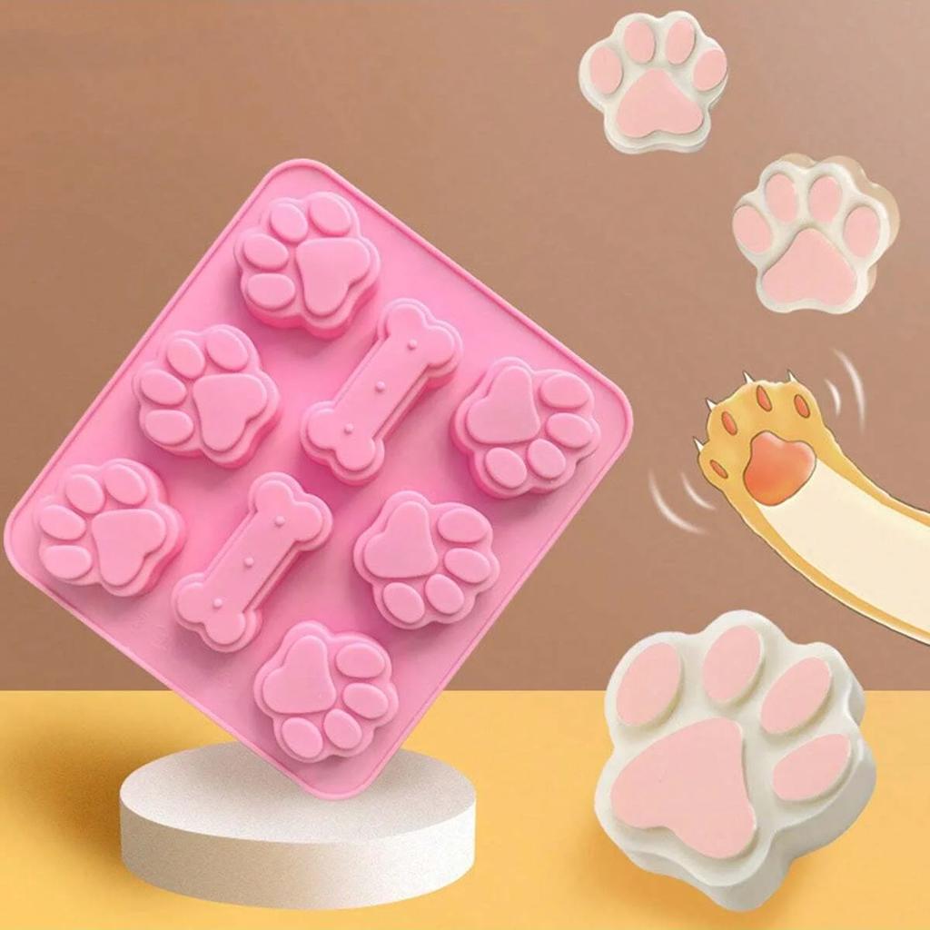 1pc-Dog Claw Bone Cake Mold 3D Silicone Mold, Pet Food Baking Mold