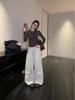Korean Retro Floral Henley Long Sleeve Slim Fit Women's Top for Autumn/Winter
