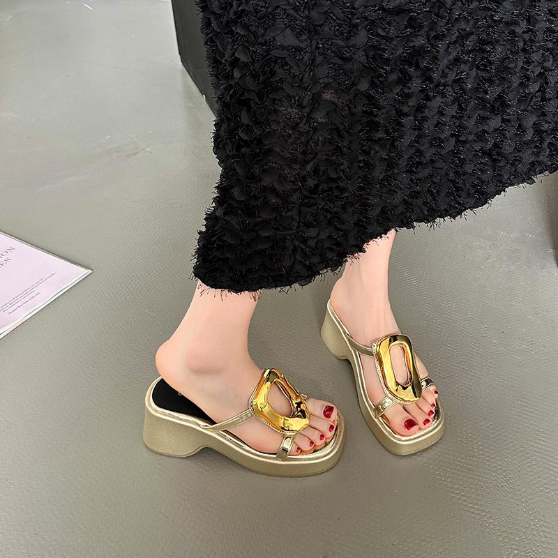 Summer Gladiator Women's Platform Slippers Fashion Open Toe Wedges Heel Slides Casaul Outdoor Beach Vacation Footwear