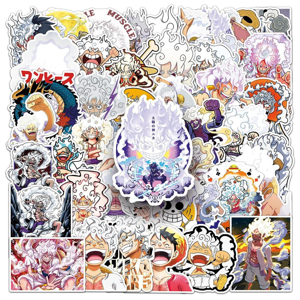 50 Five-level Luffy Graffiti Stickers Cartoon Japanese Comic One Piece Decoration Decorative Water Cup Mobile Phone Case Stickers