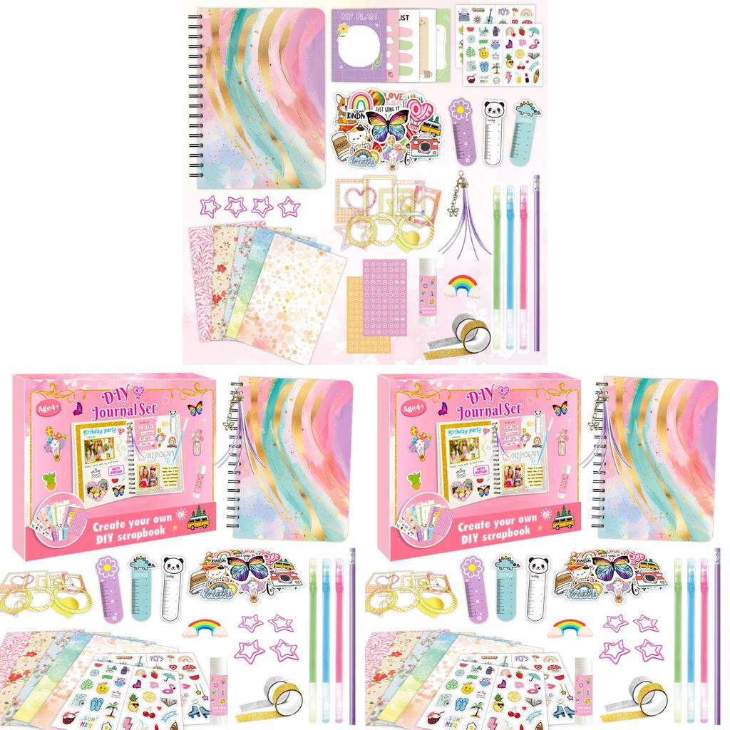 Diy Diary Set For Boys And Girls With Scrapbook Craft Supplies For Kids Age 4 Plus Gift Idea