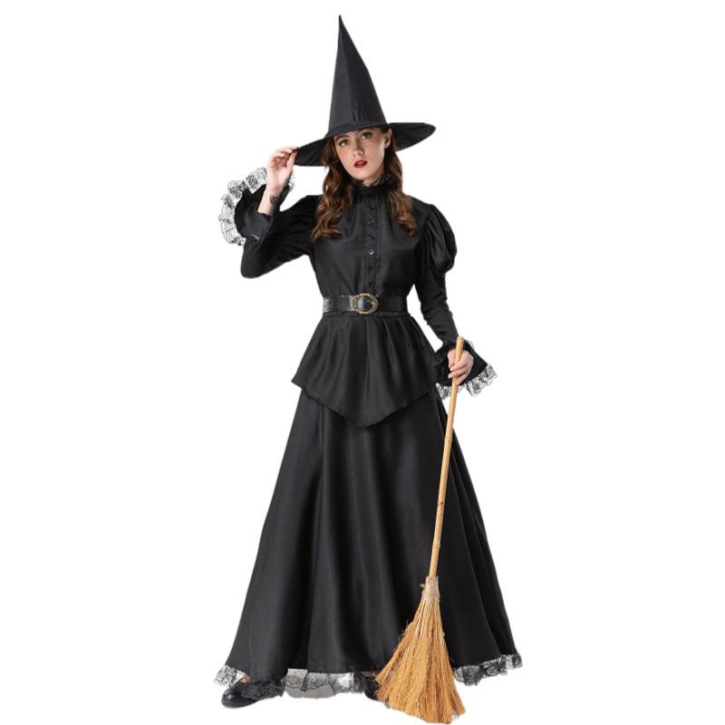 Halloweenský kostým Královna čarodějnic s čarodějnickým kloboukem a róbou