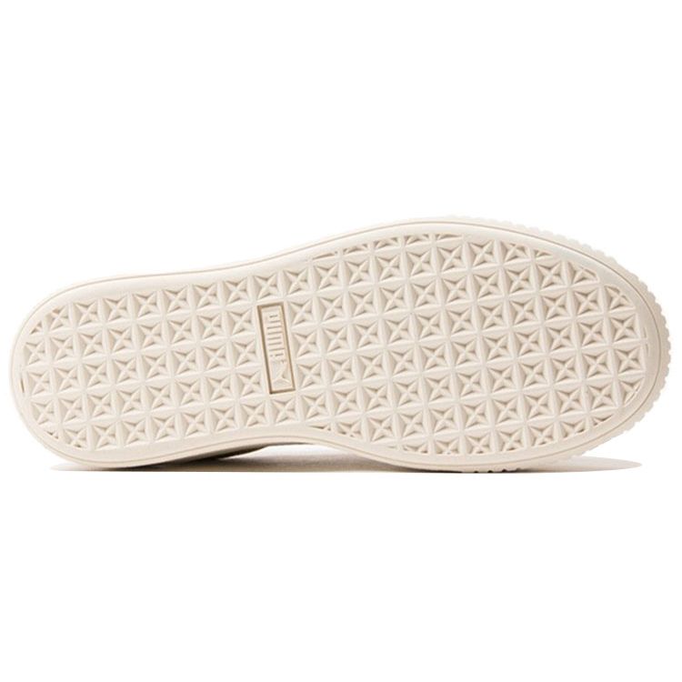 Puma Basket Platform Cv Synthetic Leather Casual Low-Top Sneakers Women sneakers Wheat 365623-02
