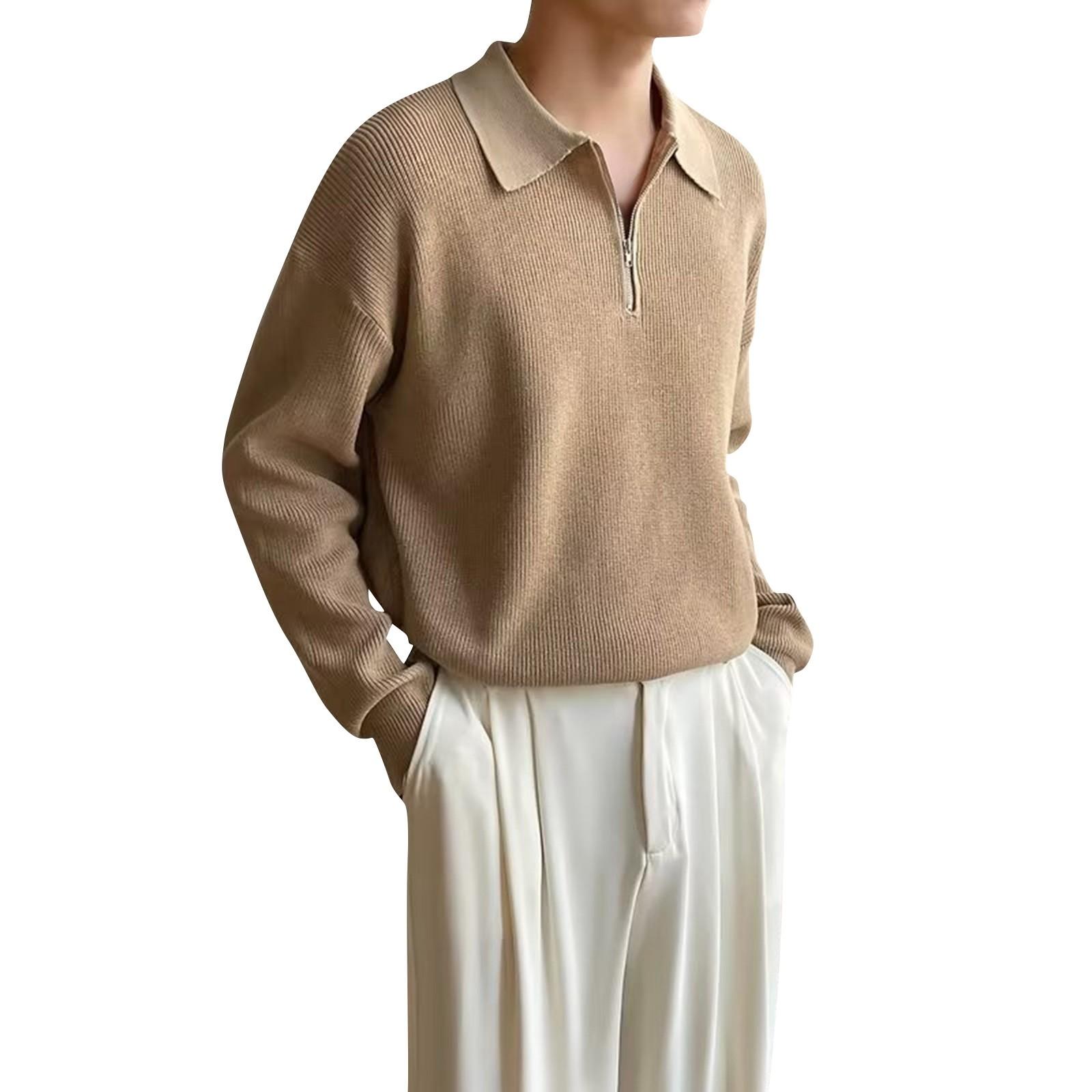 Men s Long Sleeves Shirt Casual Loose Color Shirt M хаки