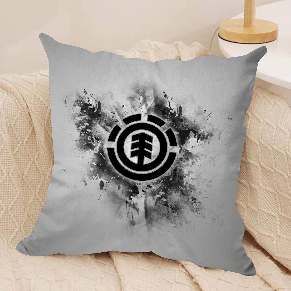 E-Element Logo Cushion Cover Silky Short Plush Sofa Pillow Cover Hidden Zipper Soft Dustproof Case for Home Decor