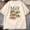 Unisex I Love Fish TShirt Funny Vintage Meme Fish T Shirt Casual Short Sleeve Round Neck Unisex Tee Cotton Loose Male Clothes