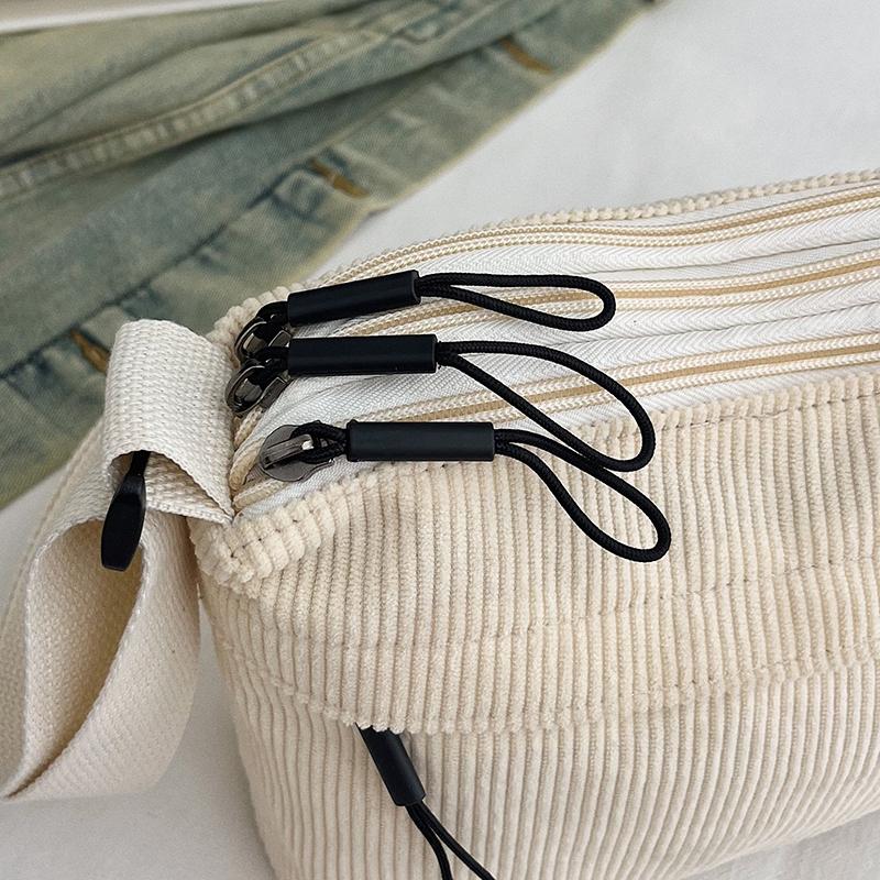 New Minimalist Fleece Women's Multi-Layer Shoulder Bag Versatile Crossbody Bag Multi-Layer Commuting Bag Crossbody Bag