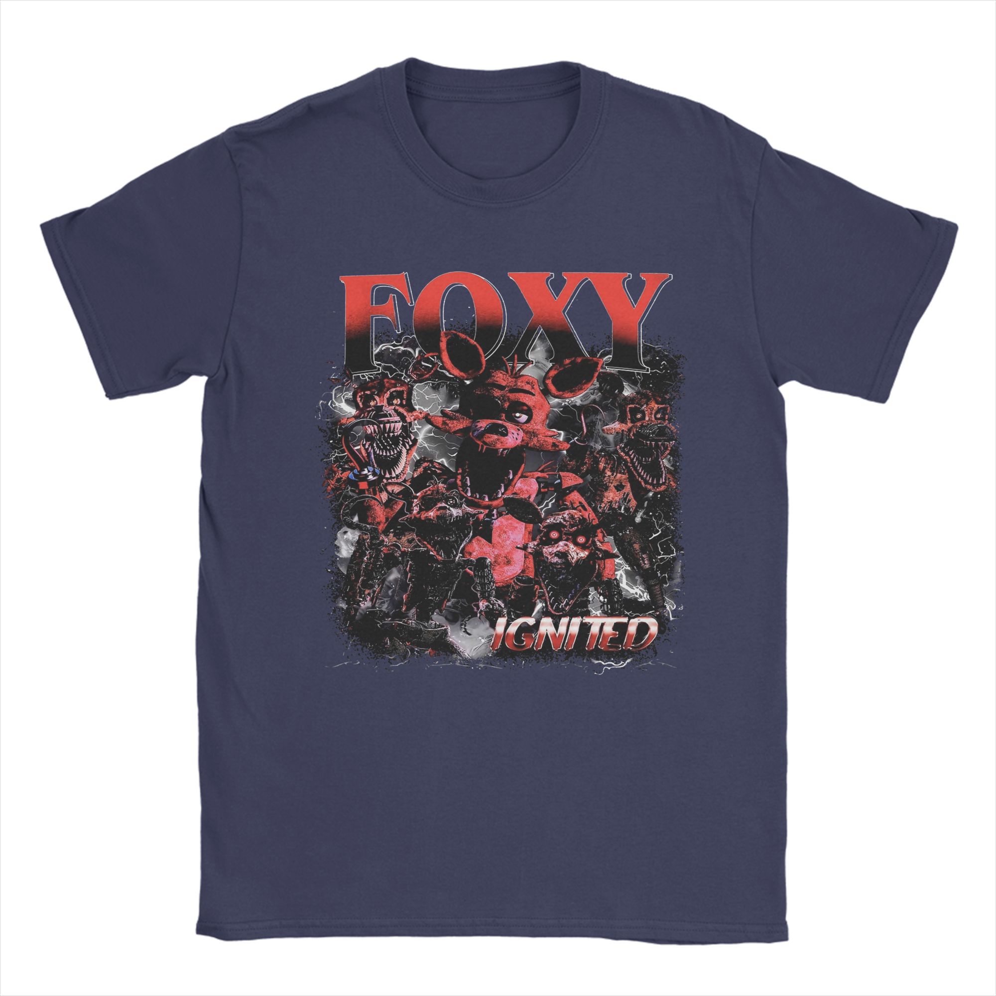 

Fun Freddyed Bonnie Game Foxy TShirt for Men Crew Neck Pure Cotton T Shirt Short Sleeve Tee Shirt Printed Tops 3XL