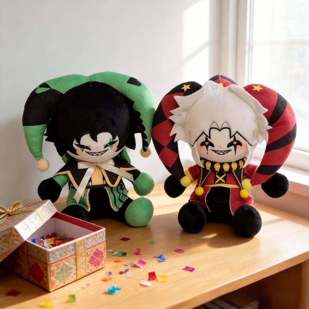 Pierrothe Harlequin Plush Doll With Short Velvet Fabric For Collectors And Kids