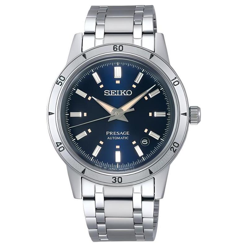 

SEIKO 50 meters waterproof automatic/manual mechanical movement Steel Strap 46.2mm men s watch blue dial SARY247 синій