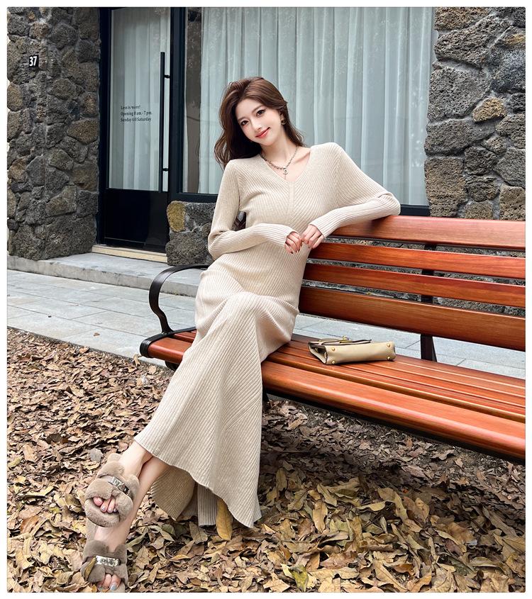 High-Quality Autumn Winter Knit Fishtail Sweater Dress