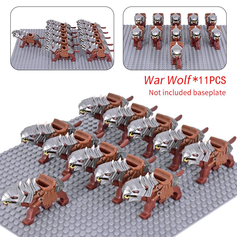 Medieval Military Sets Cavalry Figures War Horse Animals Building Blocks Parts Knight Weapons Accessories Toys for Kids Gifts