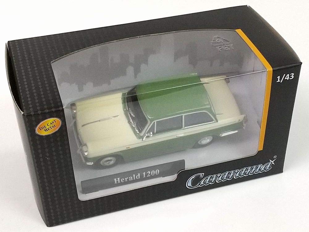scale diecast model Triumph Herald 1200 in green and cream HONGWELL/Cararama 1/43 car,