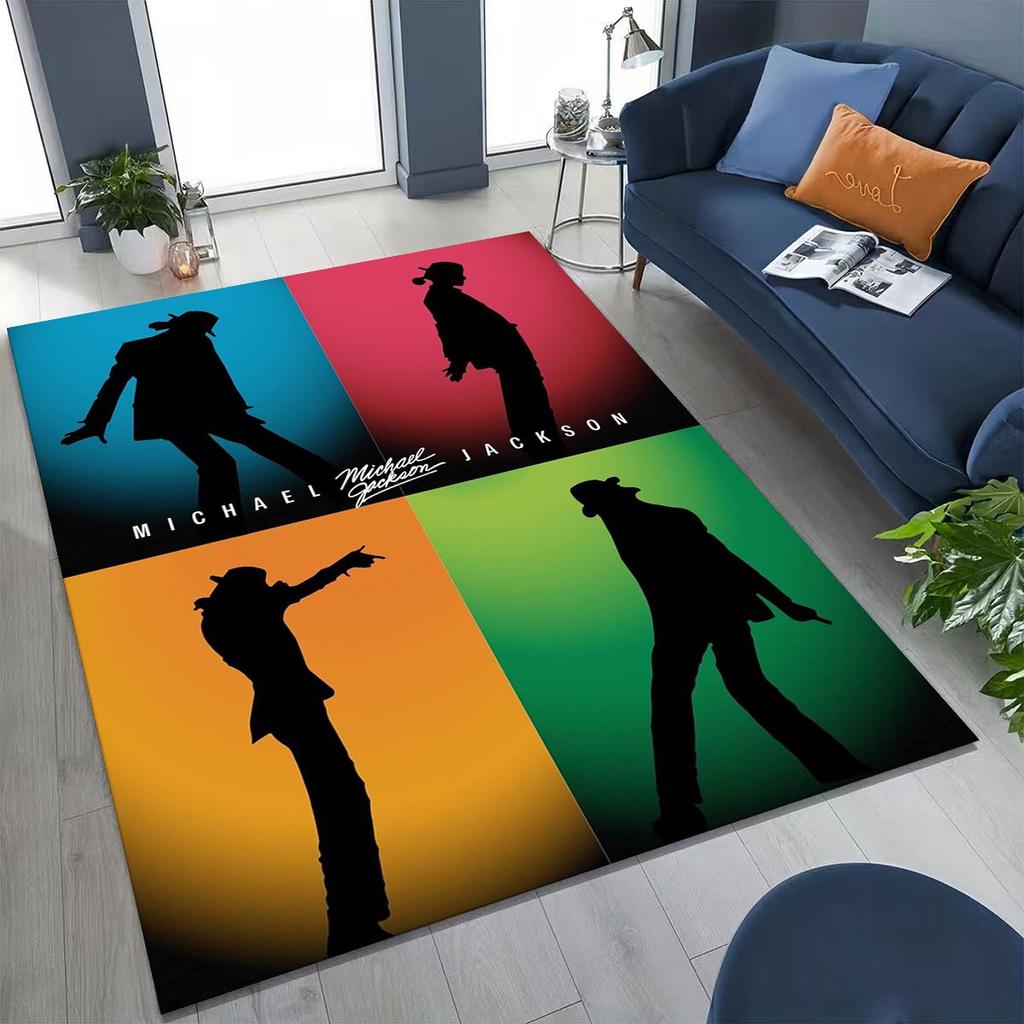 Fashion MJ Michael Jackson King of Pop Art Rug for Bedroom Living Room Sofa Home Doormat Decor, Large Kids Non-slip Floor Mat