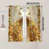 2 pieces of Golden peacock printed curtains   pole bag curtains 30*65   bedroom and living room   room decoration   home decoration