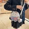 Cute Cat Canvas Bag Girl Versatile Messenger Bag Cartoon Shoulder Bag Student Leisure Travel Backpack