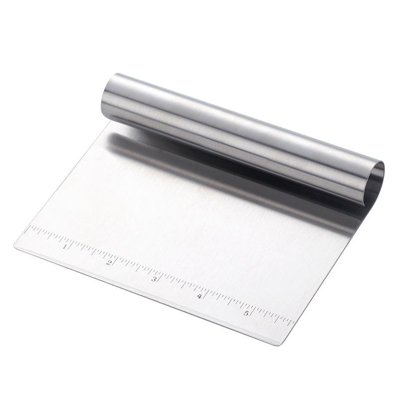 Multi-Purpose Stainless Steel Beveled Scraper and Rolling Board Tool