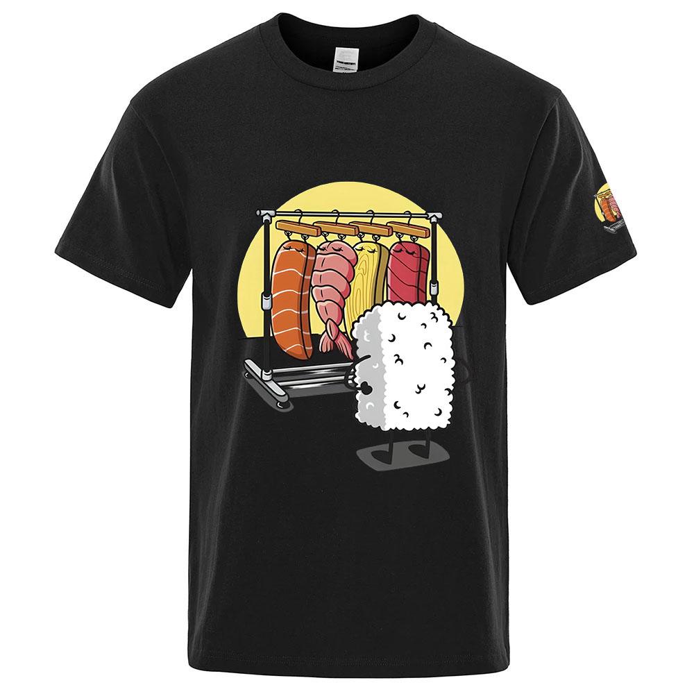Original Design Unisexs Funny Sushi Wardrobe Shirt Round Neck Short Sleeve TShirt Summer New Plush Fashion EyeCatching Top