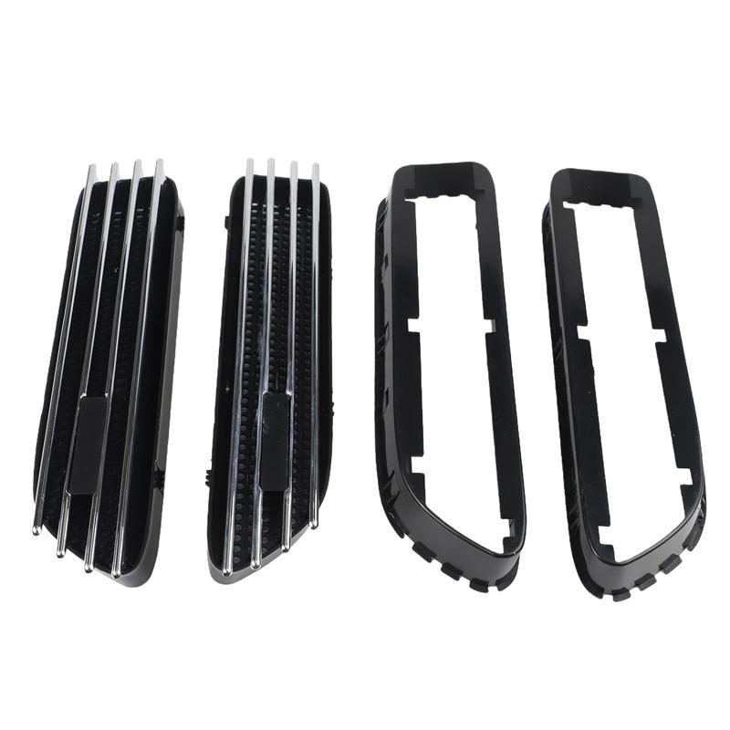 2x Car Silver Black Side Grill Fender Vent Grille 51137895913 51137895914 51132694607 51132694608 FOR BMW E46 For M3 2001-2006