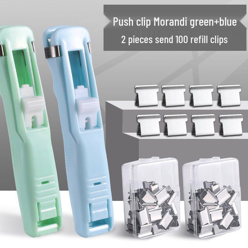 Push Clip Folder: Stationery Test Paper, Student Clip, Office File Binder, Book Fixer.