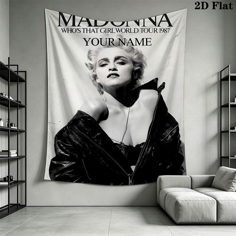 Custom Madonna Wall Hanging Printed Fabric Blanket Decorative Tapestries for Bedroom Living Room Home Decor