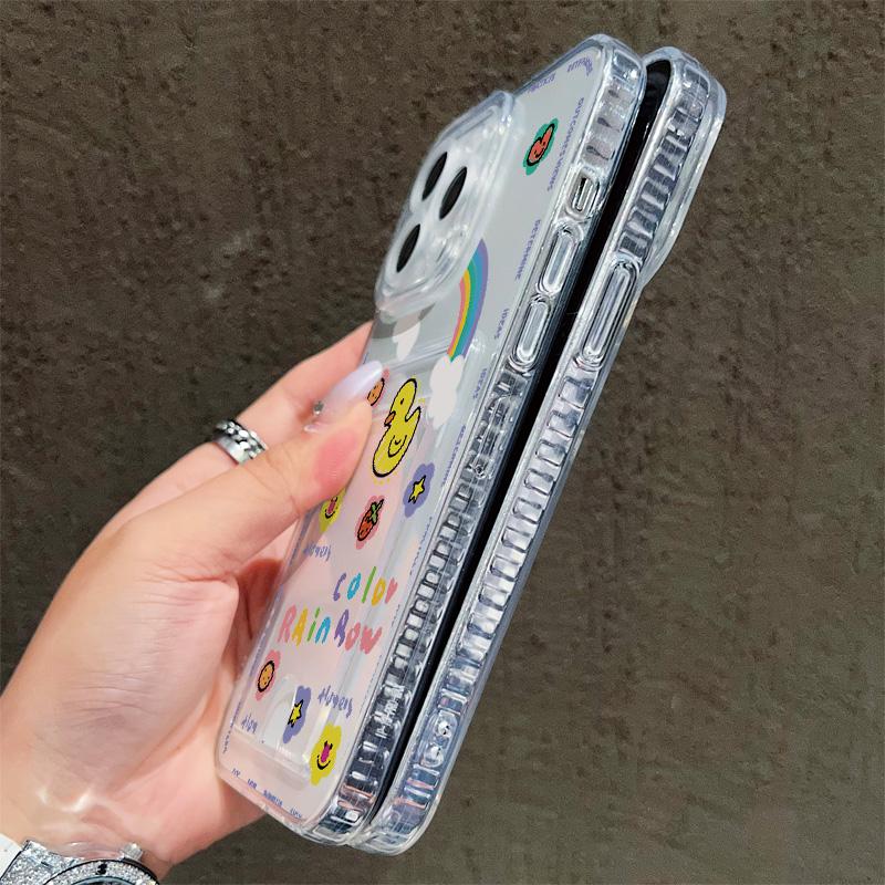 Card Slot Holder Silicone Wallet Pocket Case For iPhone 17 Air 16 14 Pro Max Oppo Reno 10 11 12 F Samsung S23 S24 S25 Plus Cover Clear Phone Bumper