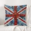 Federa per Cuscino Union Jack Bandiera Set Federe in Lino Naturale Copricuscino Decorativo AllinOne per Divano Camera da Letto Sedia