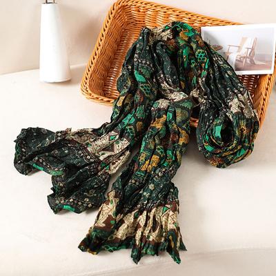 Bufanda de pashmina de algodón de marca de lujo para otoño, chal para mujer, bufandas cálidas de invierno, diseño estampado, bufanda de playa para mujer