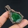 Emerald Pendant, 999 Copper Wire Wrapped Pendant Gemstone Jewelry, Handmade Pendant Amazing Jewelry, Gift For Her