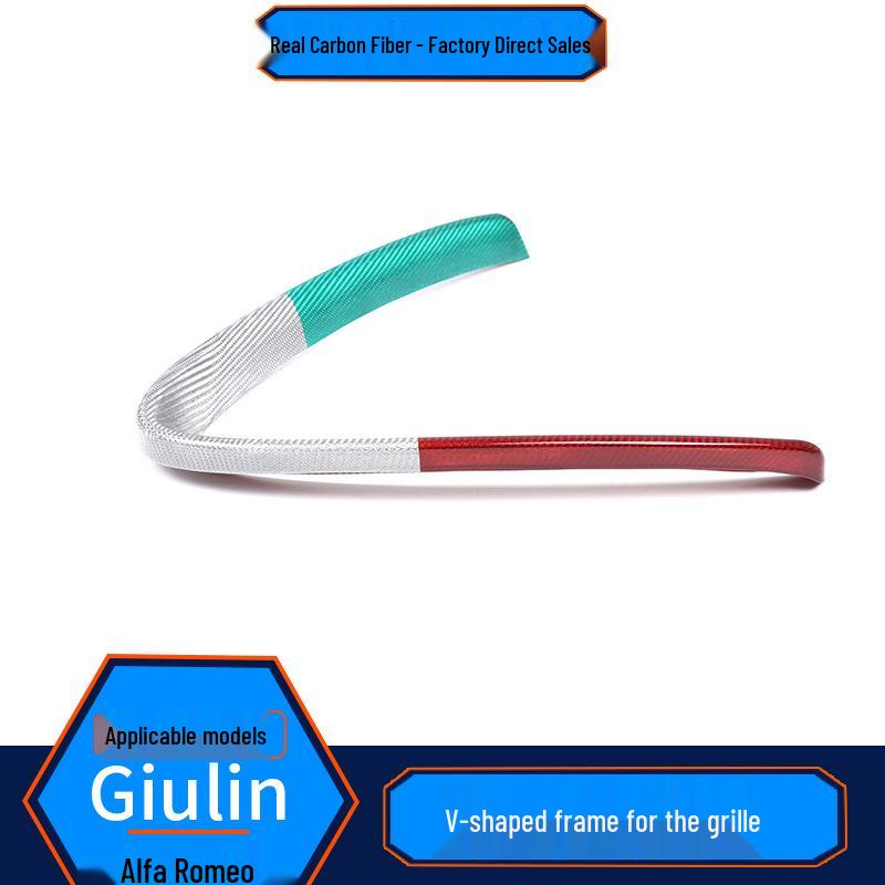 Calandre Alfa Romeo Giulia en Fibre de Carbone Moulure V-Frame - Disponible en Trois Couleurs