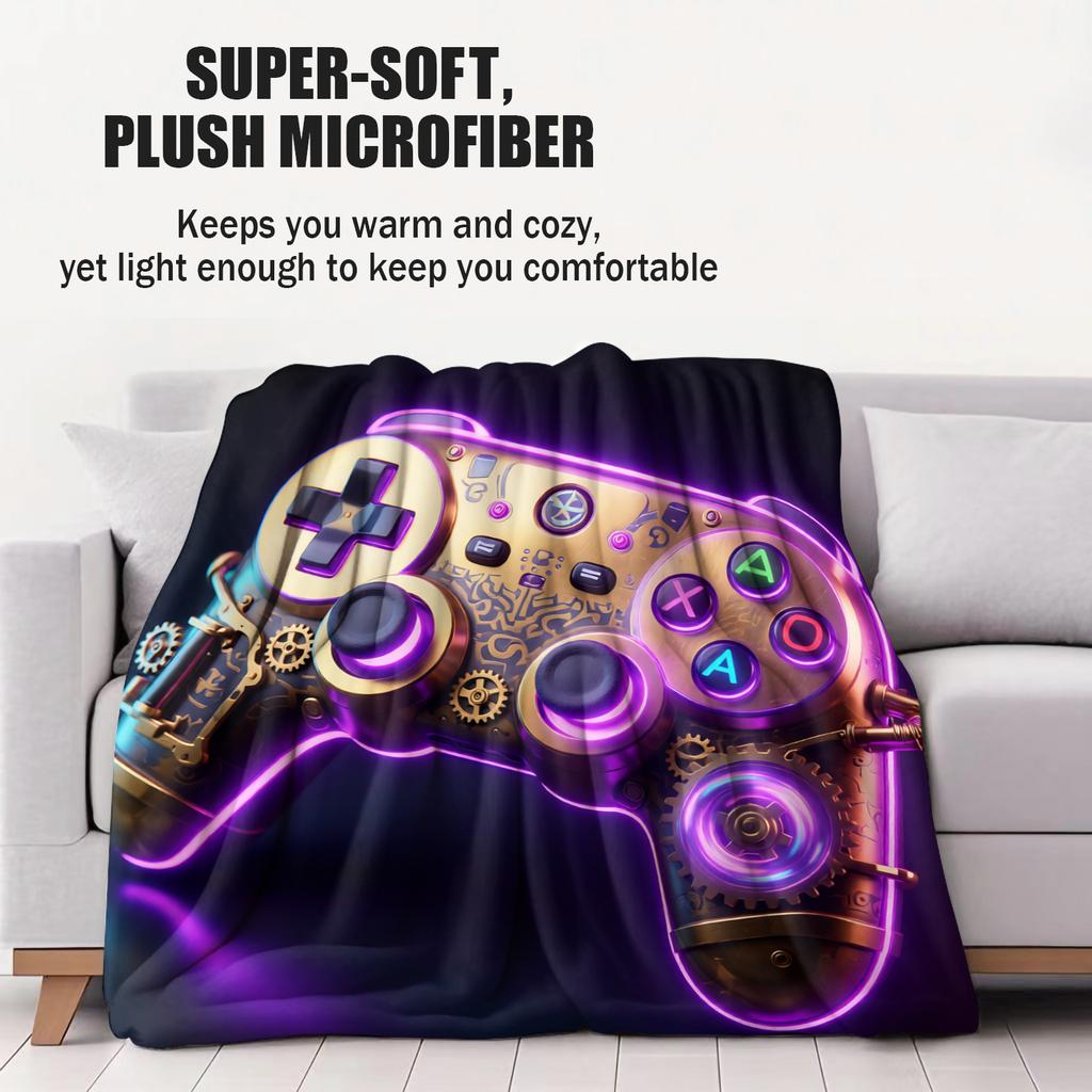 Premium Feel Gaming Controller Series Print Fleece Blanket for Adult Quality Soft Warm Universal Blanket for Travel Office Home