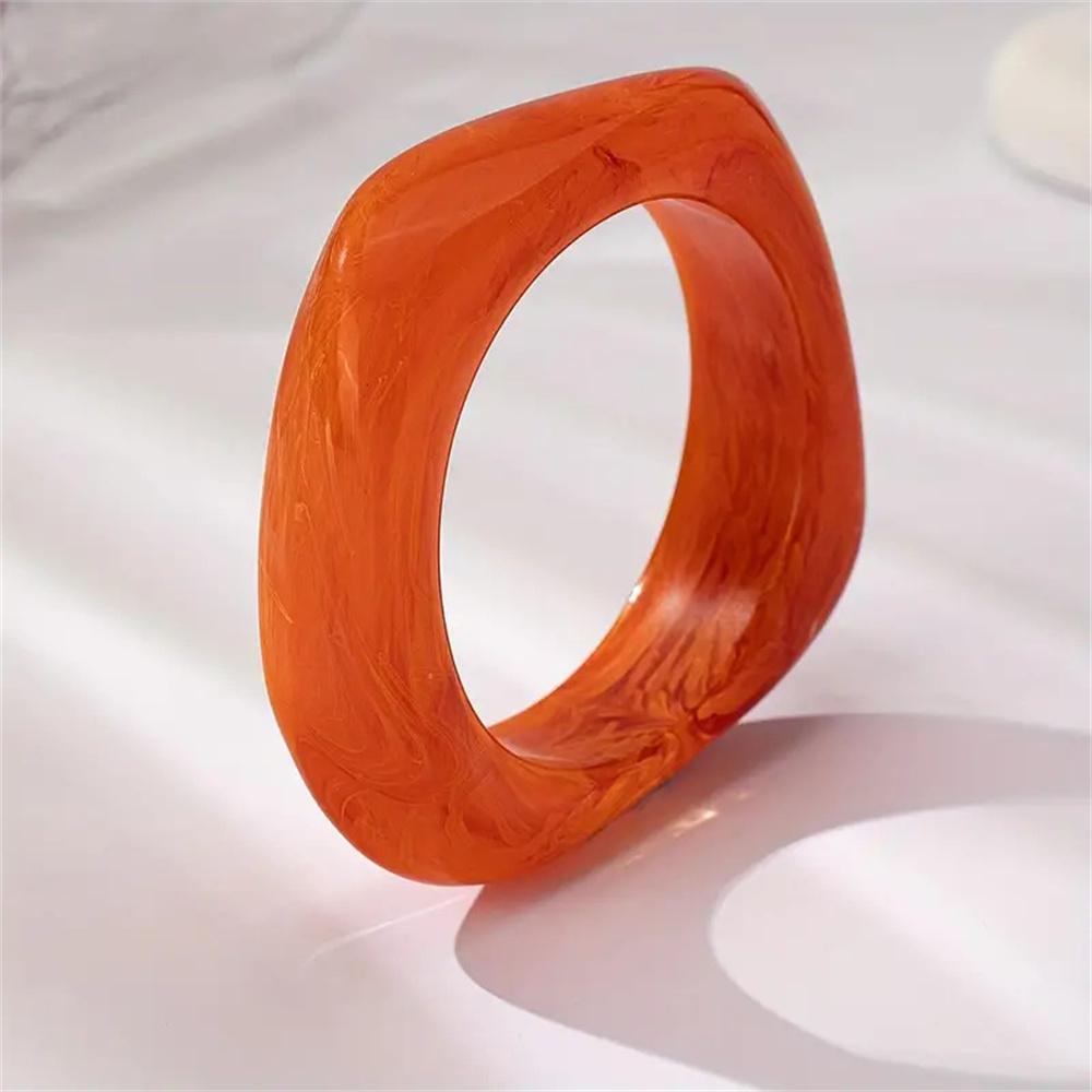 Square Candy Color Texture Irregular Acrylic Gentle Bangle Bracelet Exaggerated Personality Versatile Style Mass Trend Jewelry