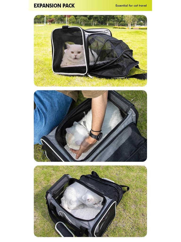 Portable Foldable Pet Travel Bag for Cats and Small Dogs - Expandable and Car-Friendly Handbag