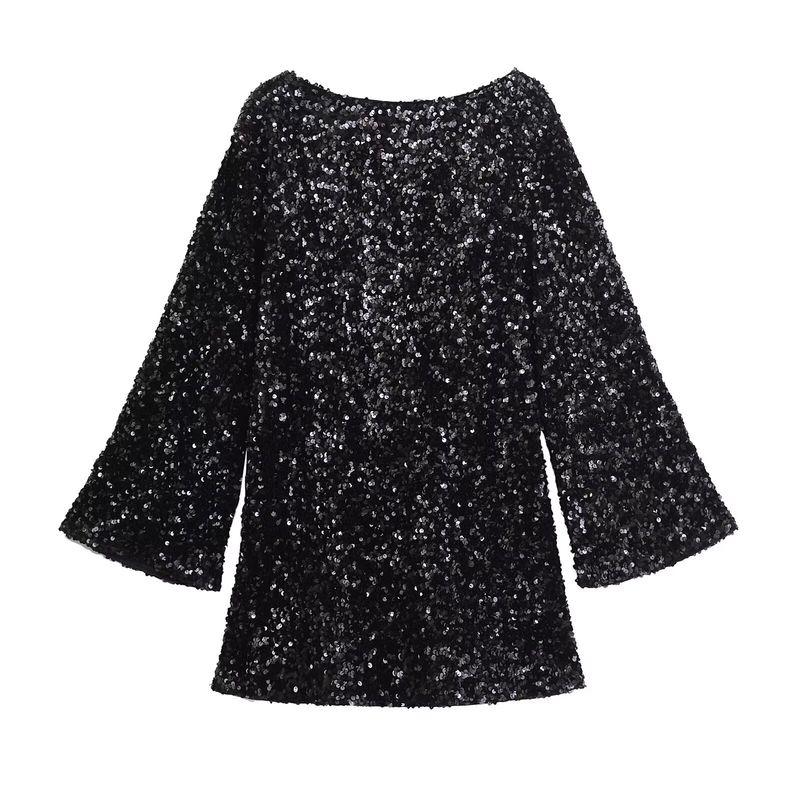 Araltay New Arrival Fashion Style Women's Clothing Fashion All-Match Casual Minimalist Sequin Bows Short Dress
