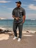 Men's Jacquard Polo Shorts & Pants Two-Piece Set
