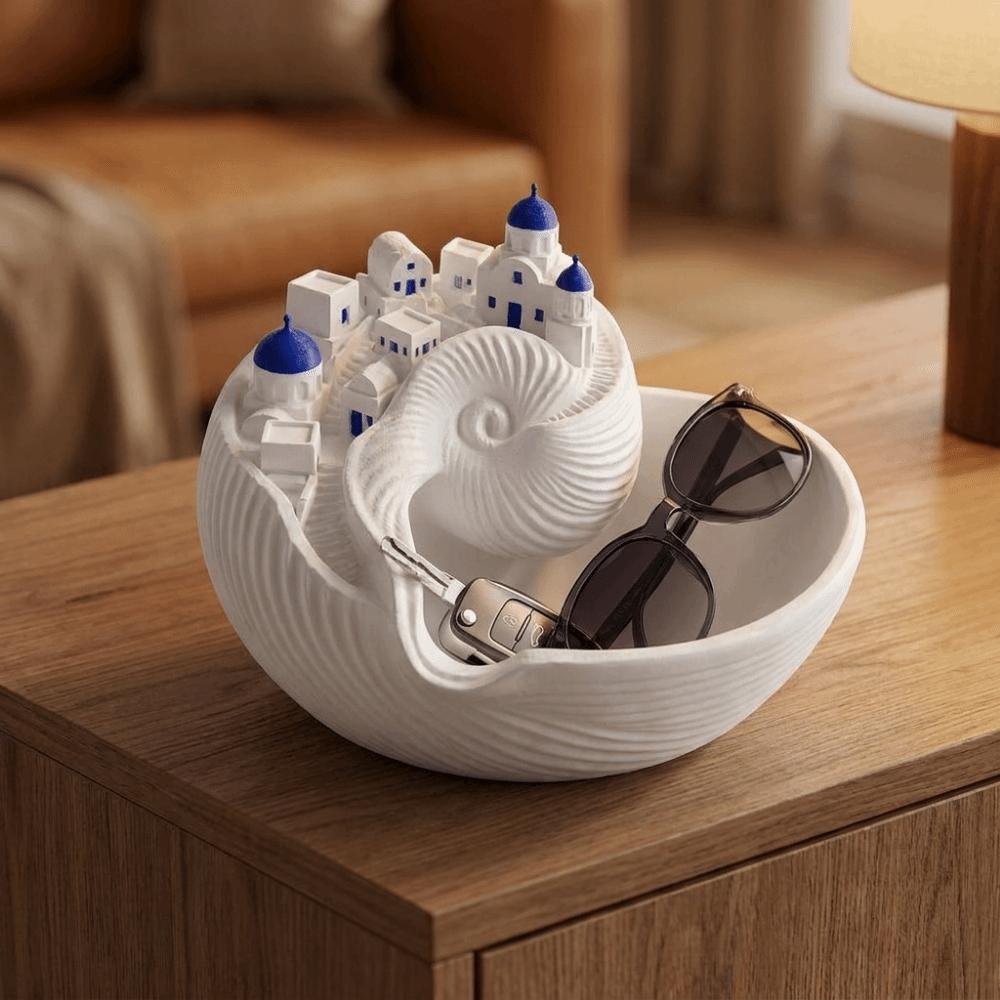 3D Printed Coastal Style Key Tray Conch Shell Shape Conch Shell Storage Box Entryway Table Decor
