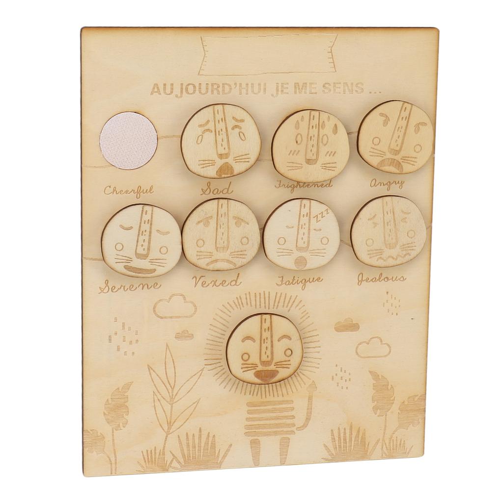 Feelings Chart for Kids Montessori Wooden Daily Moods Feelings Sign Educational Toy for Home School