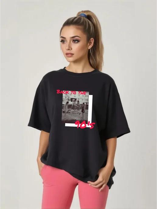 Oversized T-shirt with a 90s–2000s print 4XL
