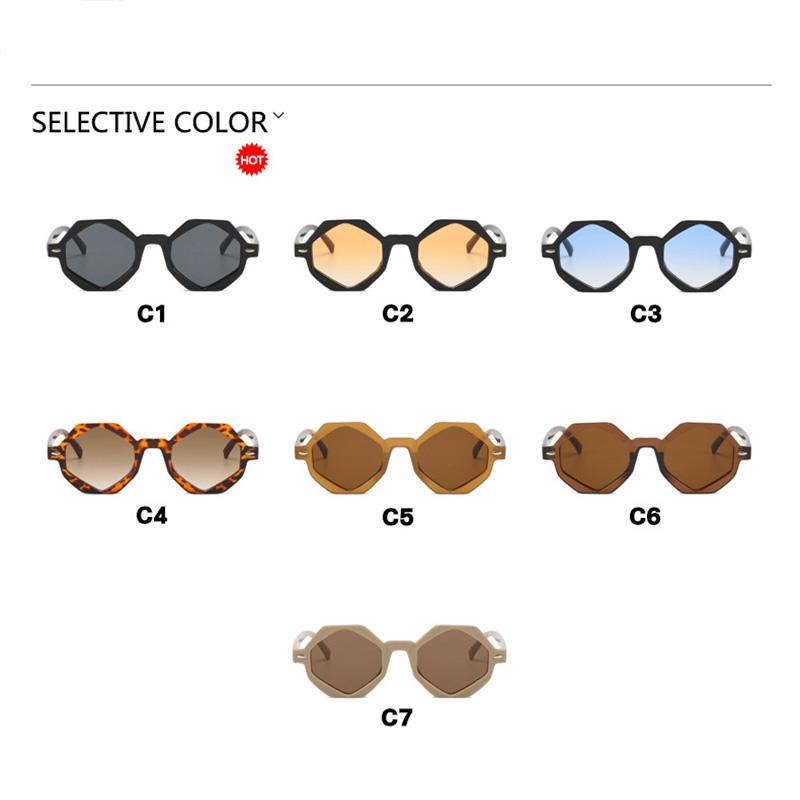 Polygon Retro Cat Eye Sunglasses Women Men High End Trend Sun Glasses Seaside Party Driving Glasses