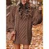 Women's Sweater Dress, Women's Long Sleeve Crew Neck Textured Knitted Dresss