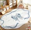 Bow Pattern Rugs for Bedroom Thick Plush Study Floor Mat Irregular Shape Living Room Decoration Carpet Fluffy Soft Cloakroom Rug