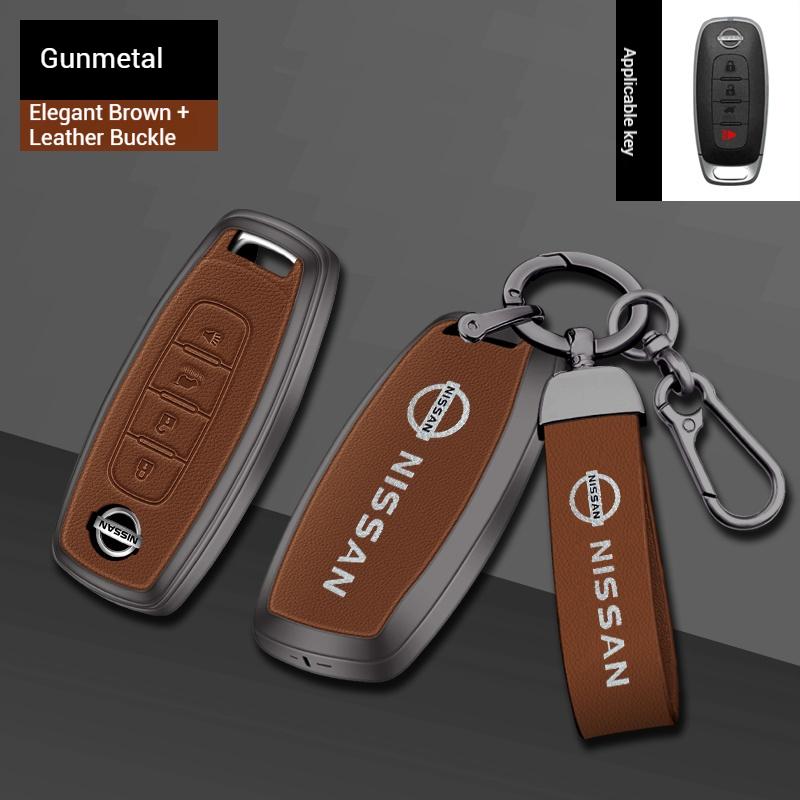 Car Zinc Alloy Key Case Key Bag Car Metal Key Shell For Nissan X-Trail Tiida Teana Juke Leaf Micra Almera Qashqai Sentra Serena