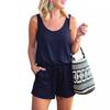 1011 European and American New Vest Drawstring Strap Jumpsuit Multi-color Straight Hair