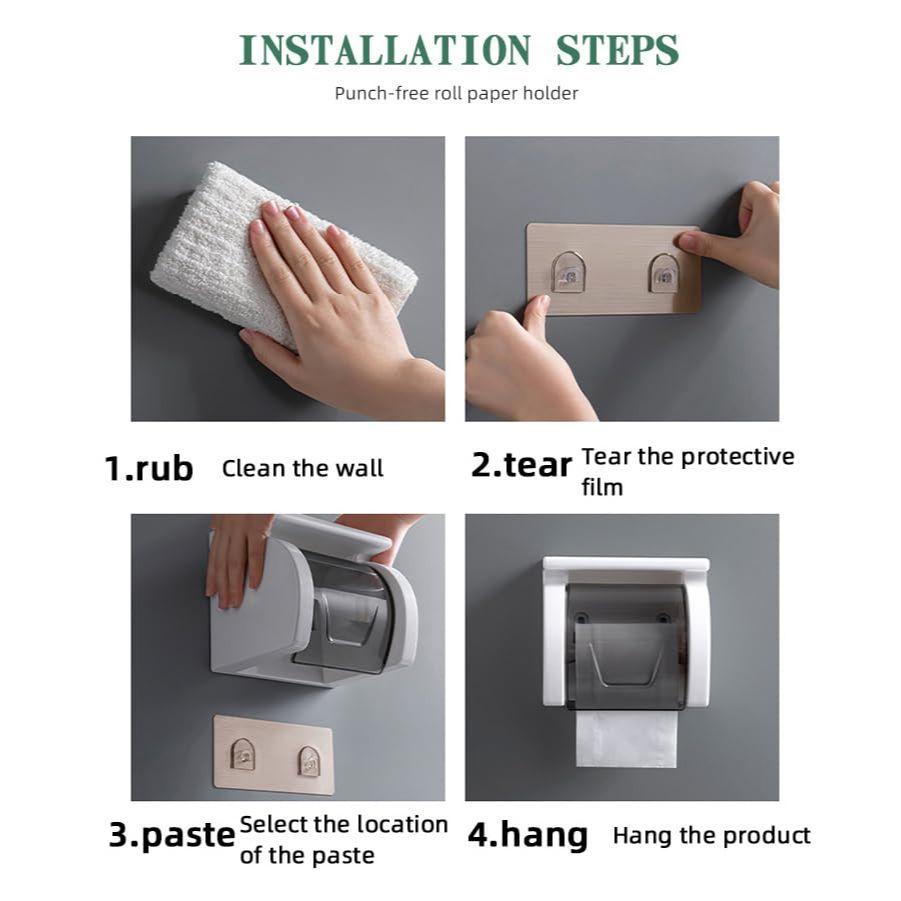 Planes Tissue Holder Type of Wall Mounting Support,Telephone Holder Plastic Bathroom Dispenser,Toilet Tray Transparent/Black.(Pack of 1)