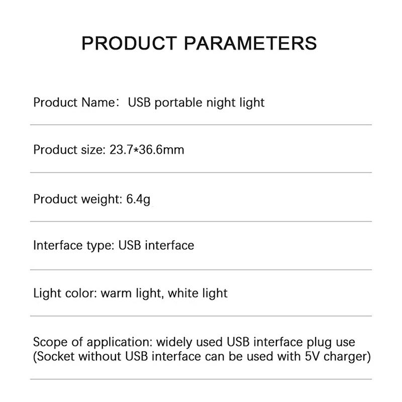 Usb Plug Lamp Mini Night Light Computer Mobile Power Charging Small Book Lamps Led Eye Protection Square Reading Light