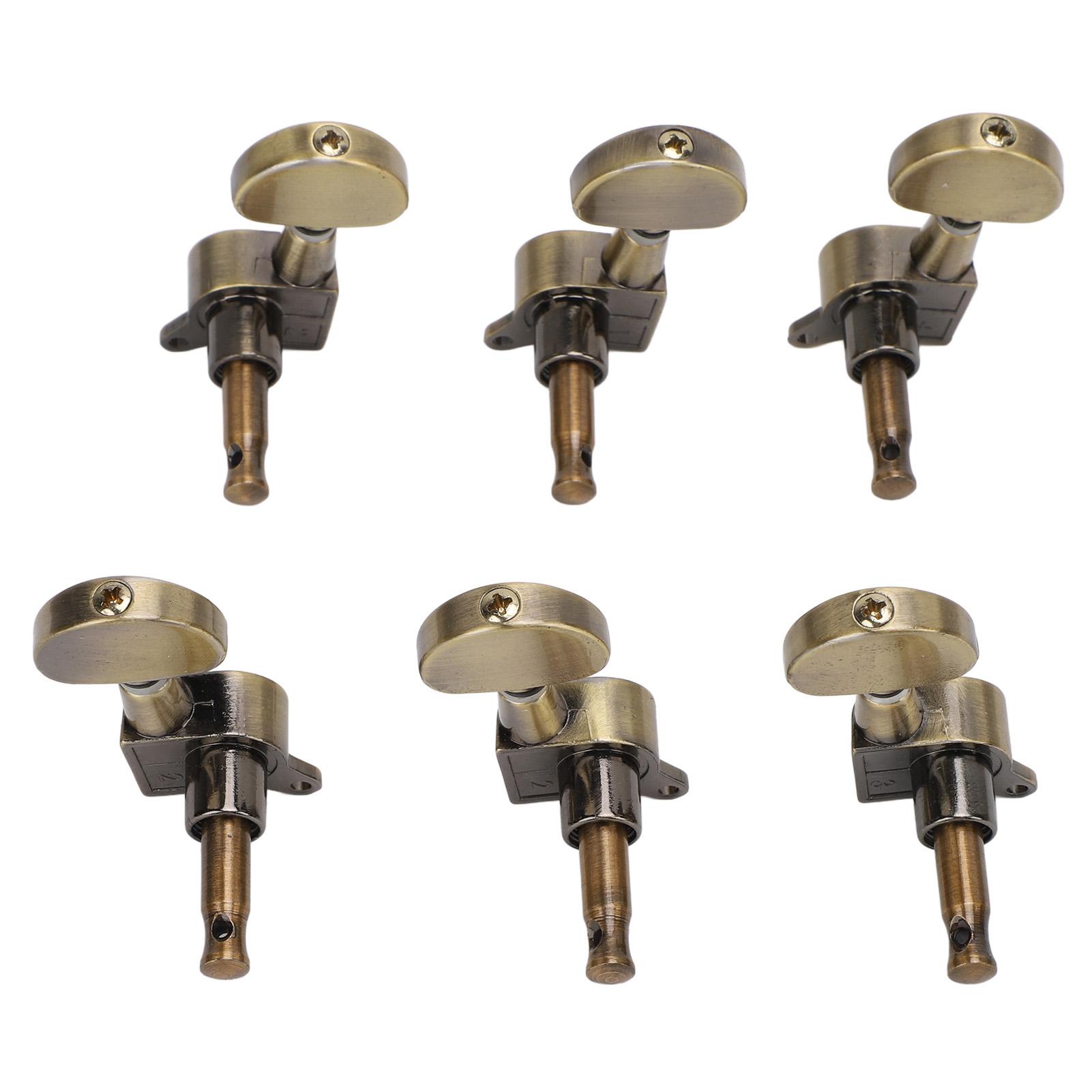 

6 Set Guitar Tuning Pegs Keys Metal Half Moon Shaped Sealed 1:18 Guitar Machine Heads for